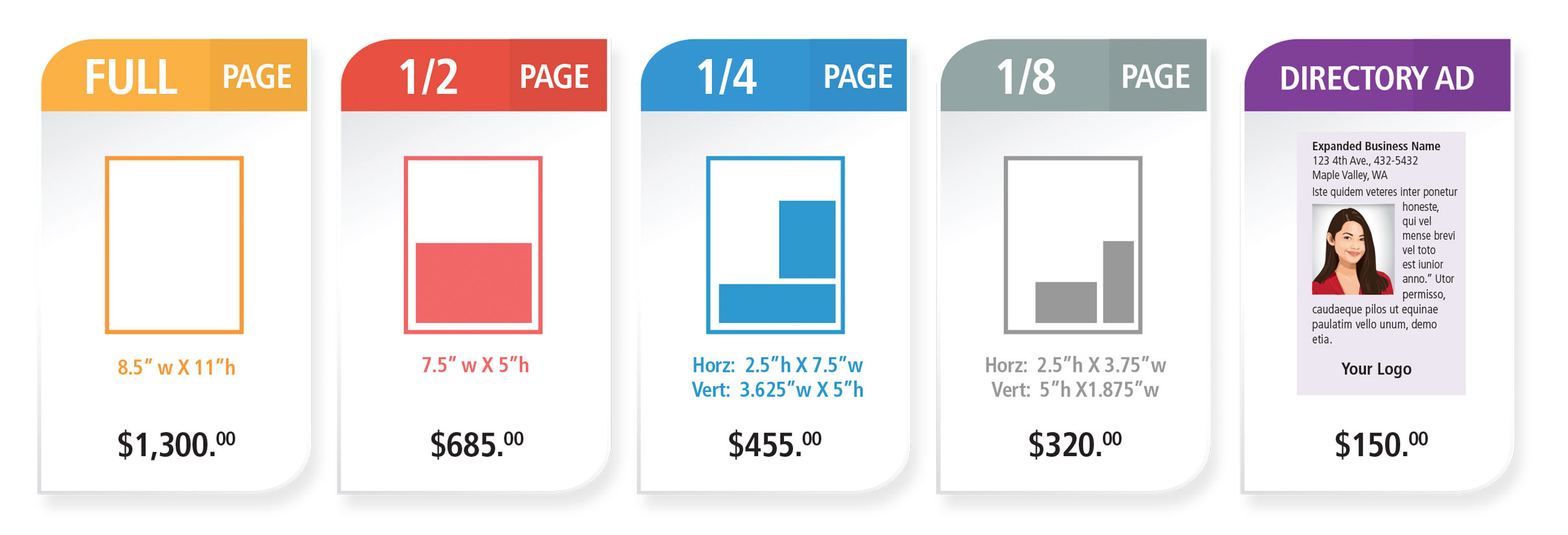 visitor guide ad sizes and pricing